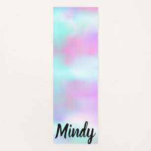 Abstraktes Hologramm Regenbogen Rosa Blau Yogamatte