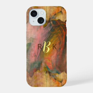 Abstraktes Holz und Farbstoffe iPhone 15 Hülle