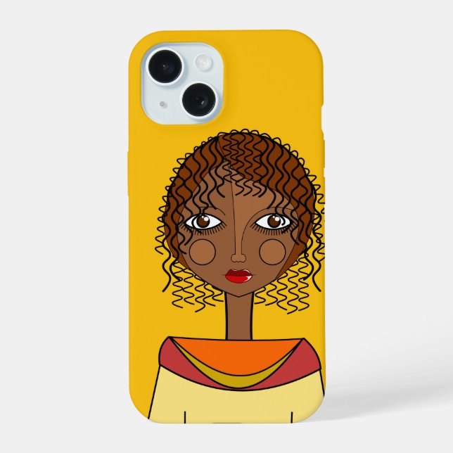 Abstraktes hübsches Gesicht iPhone 15 Hülle (Rückseite)