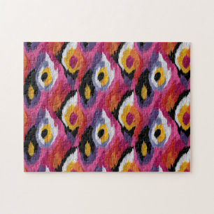 Abstraktes Ikat Muster farbenfroh Puzzle
