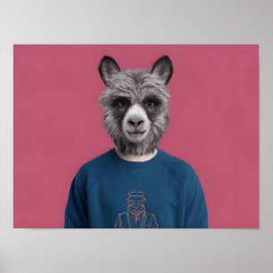 Abstraktes illustriertes minimalistisches Porträt Poster