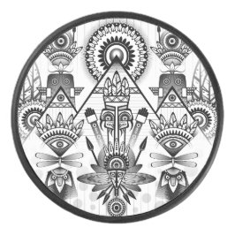 Abstraktes Indianerstamm Eishockey Puck