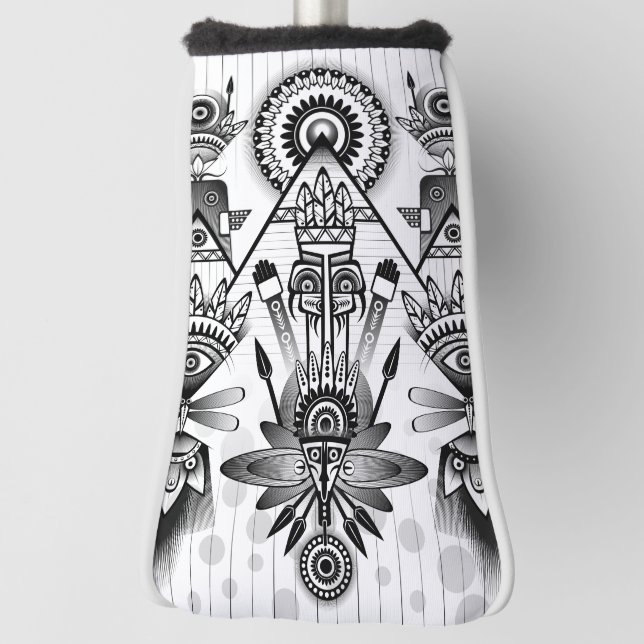 Abstraktes Indianerstamm Golf Headcover (Rotieren 90)