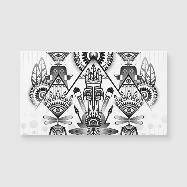 Abstraktes Indianerstamm Magnetkarte (Vorderseite)