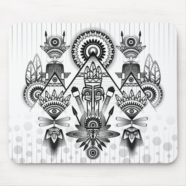 Abstraktes Indianerstamm Mousepad (Vorne)