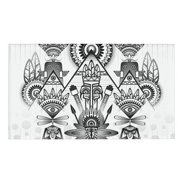 Abstraktes Indianerstamm Namenschild (Vorderseite)