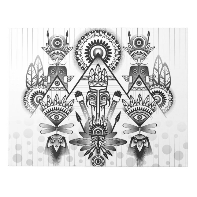 Abstraktes Indianerstamm Notizblock (Vorderseite)