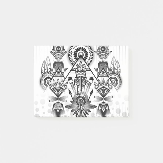 Abstraktes Indianerstamm Post-it Klebezettel (Vorderseite)