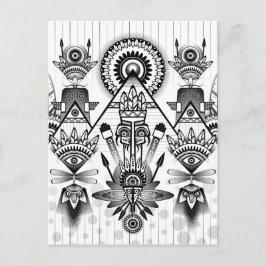 Abstraktes Indianerstamm Postkarte