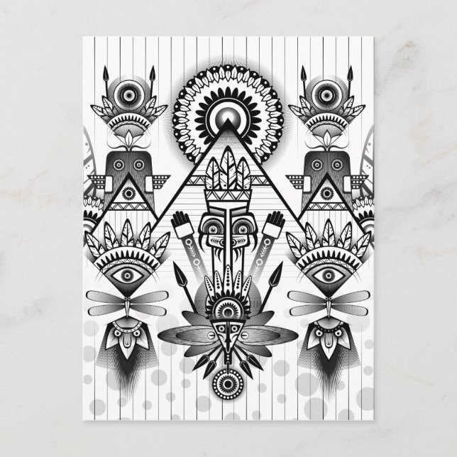 Abstraktes Indianerstamm Postkarte (Vorderseite)