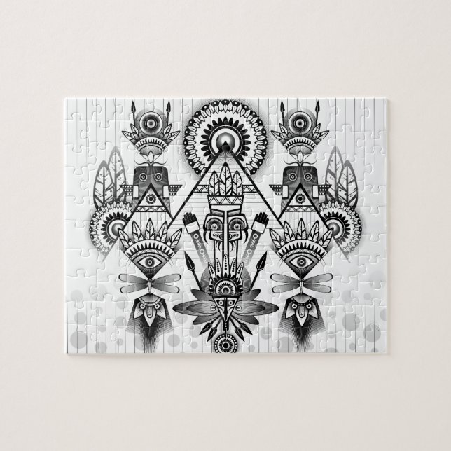 Abstraktes Indianerstamm Puzzle (Horizontal)