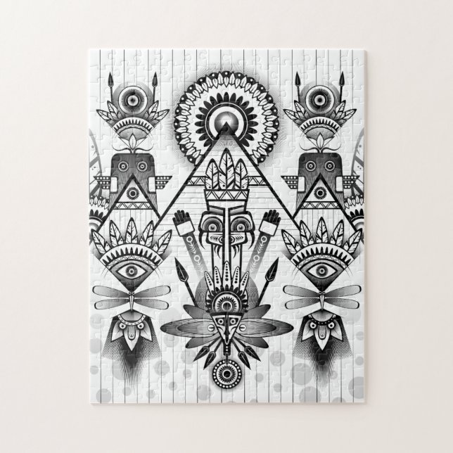Abstraktes Indianerstamm Puzzle (Vertikal)