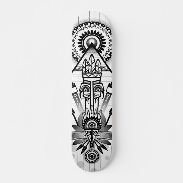 Abstraktes Indianerstamm Skateboard (Vorne)