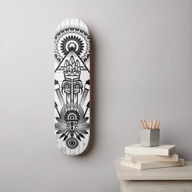 Abstraktes Indianerstamm Skateboard (Wandkunst)