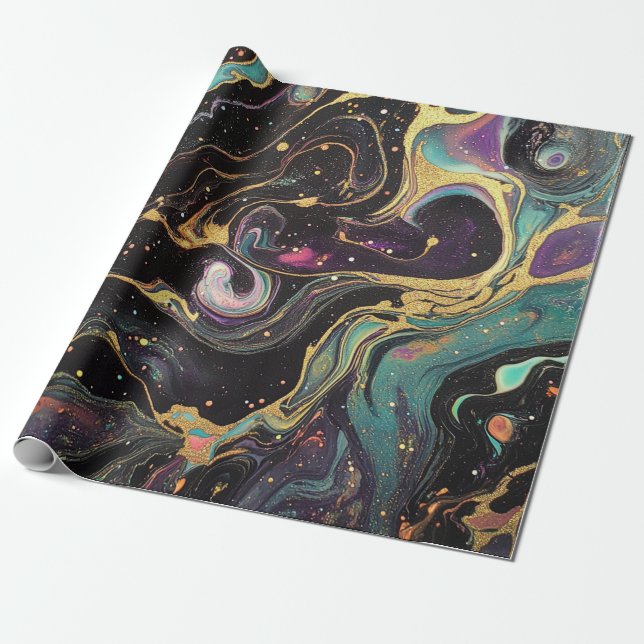 Abstraktes Iridescent Art Wrapping Paper Geschenkpapier (Ungerollt)