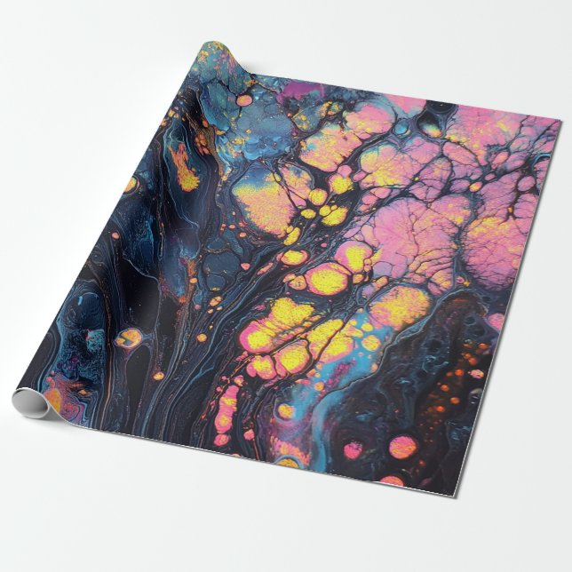 Abstraktes Iridescent Art Wrapping Paper Geschenkpapier (Ungerollt)