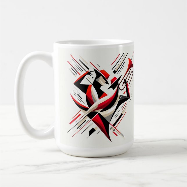 Abstraktes Jazz-Posaunen-Paar Kaffeetasse (Links)