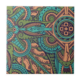 Abstraktes Jugendstil-Motiv Christdresser Fliese