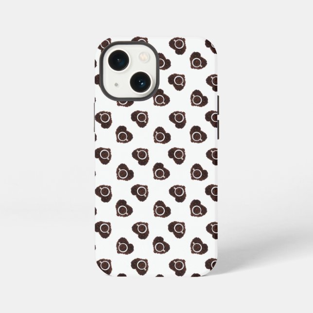 Abstraktes Kaffeeherzmuster iPhone Hülle (Rückseite)