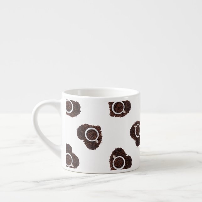 Abstraktes Kaffeepistenherz Espressotasse (Links)