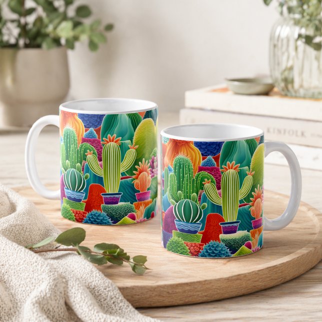 Abstraktes Kakteen Kaffeetasse (Von Creator hochgeladen)