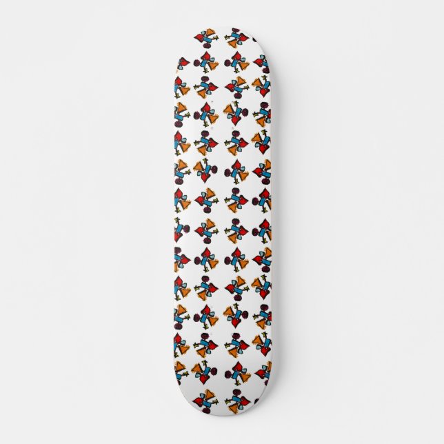 Abstraktes Kaleidoskop Druckmuster Skateboard (Vorne)
