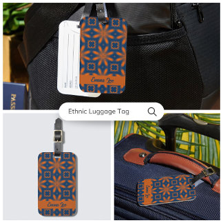Abstraktes Kaleidoskop dunkelblau Gepäckanhänger