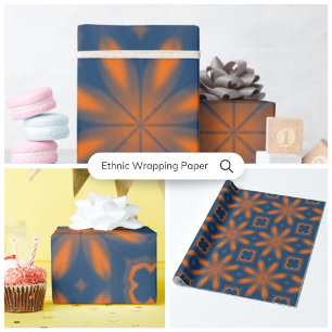 Abstraktes Kaleidoskop dunkelblau Geschenkpapier
