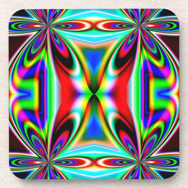 Abstraktes Kaleidoskop-Farbdesign-11438 Getränkeuntersetzer (Vorderseite)