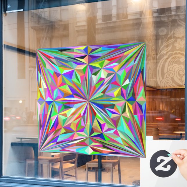 Abstraktes Kaleidoskop Fensteraufkleber (Café-Fenster)