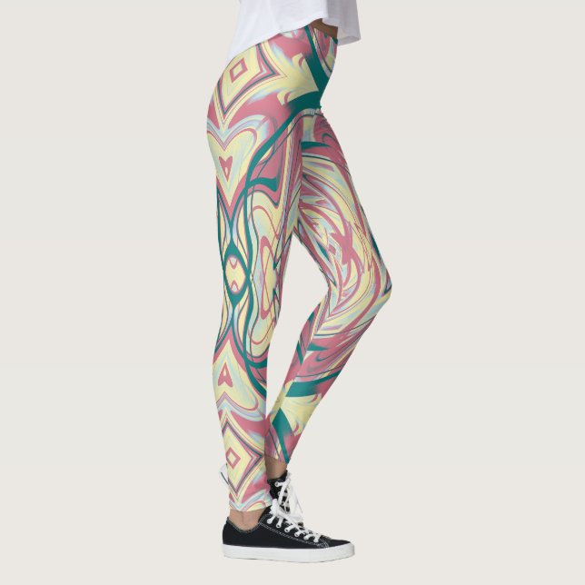 Abstraktes Kaleidoskop-Muster 21 Leggings (Rechts)