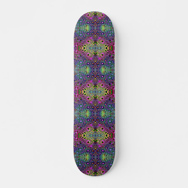 Abstraktes Kaleidoskop-Muster Skateboard (Vorne)