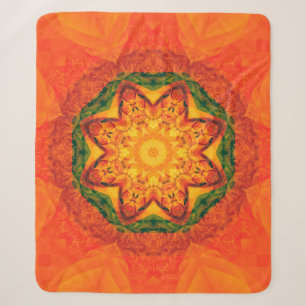Abstraktes Kaleidoskop orange Hintergrund. Schön Sherpadecke