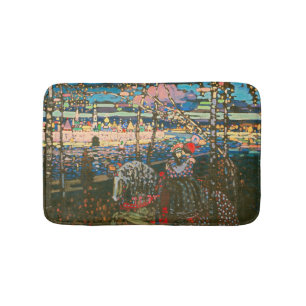 Abstraktes Kandinsky-Reitpaar farbenfroh Badematte