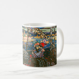 Abstraktes Kandinsky-Reitpaar farbenfroh Kaffeetasse