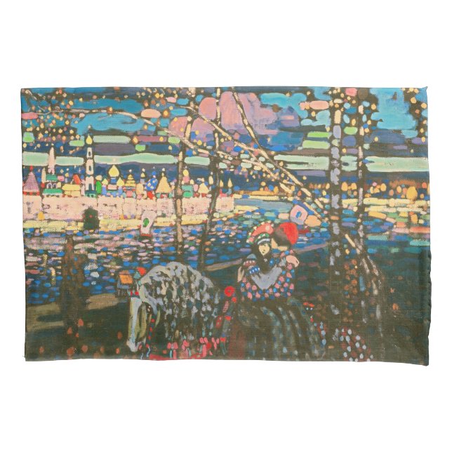 Abstraktes Kandinsky-Reitpaar farbenfroh Kissenbezug (Vorderseite)