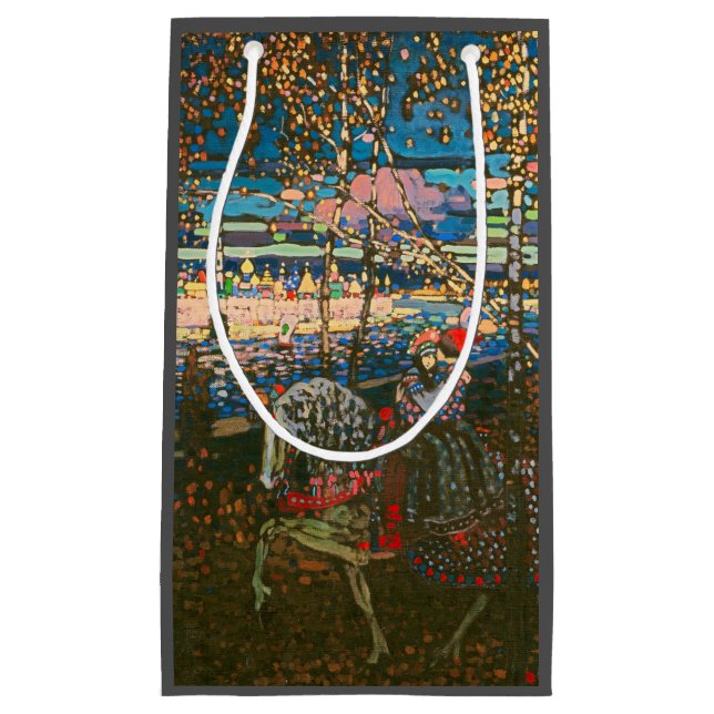 Abstraktes Kandinsky-Reitpaar farbenfroh Kleine Geschenktüte (Vorderseite)