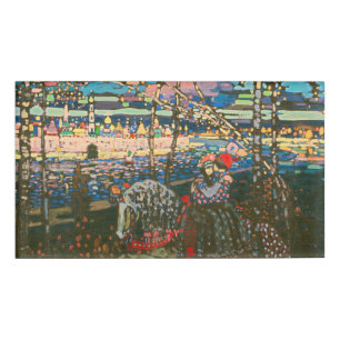 Abstraktes Kandinsky-Reitpaar farbenfroh Namenschild