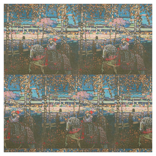 Abstraktes Kandinsky-Reitpaar farbenfroh Stoff (Muster)