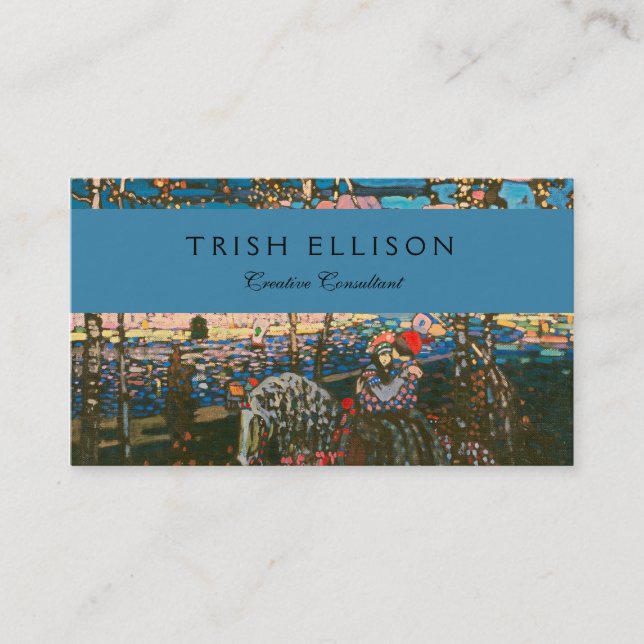 Abstraktes Kandinsky-Reitpaar farbenfroh Visitenkarte (Vorderseite)