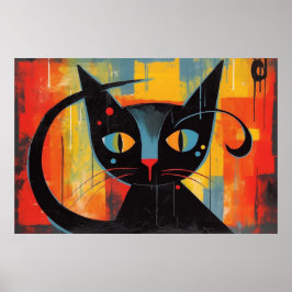 Abstraktes Katzenbild Poster