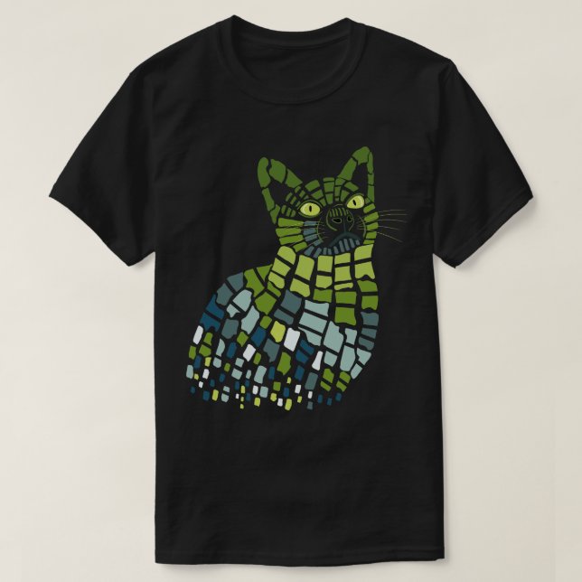 Abstraktes Katzendesign T-Shirt (Design vorne)