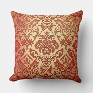 abstraktes Kissen in Rot und Beige
