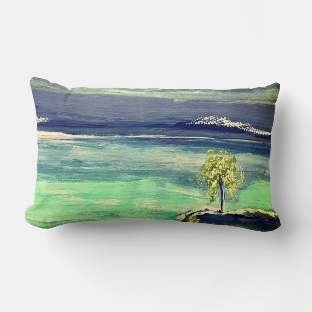 Abstraktes Kissen - Seascape-Baum (Vorderseite)
