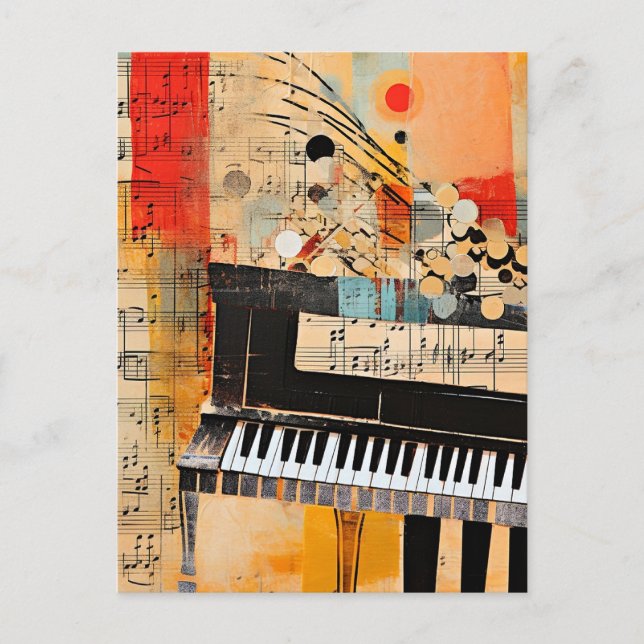 Abstraktes Klavier-Montage-Kunstwerk Postkarte (Vorderseite)