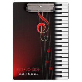 Abstraktes Klavier und Roter Clef Klemmbrett