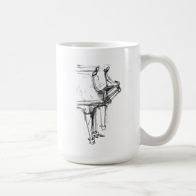Abstraktes Klavierportrait Kaffeetasse (Rechts)