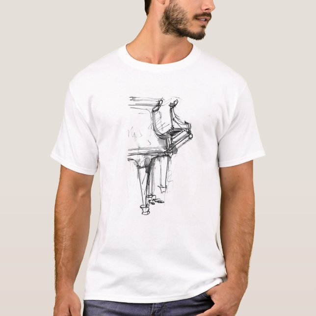 Abstraktes Klavierportrait T-Shirt (Vorderseite)