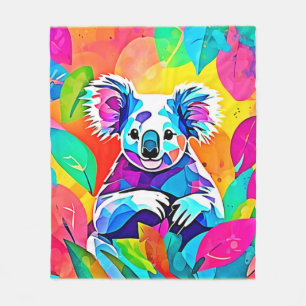 Abstraktes Koala-Design Fleecedecke