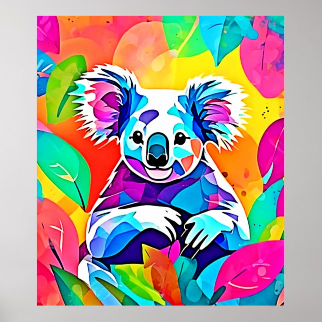 Abstraktes Koala-Design Poster (Vorne)